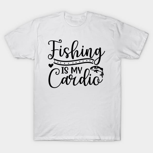 Wishing I Was Fishing - Less Talk More Fishing - Gift For Fishing Lovers, Fisherman - Black And White Simple Font T-Shirt by Famgift